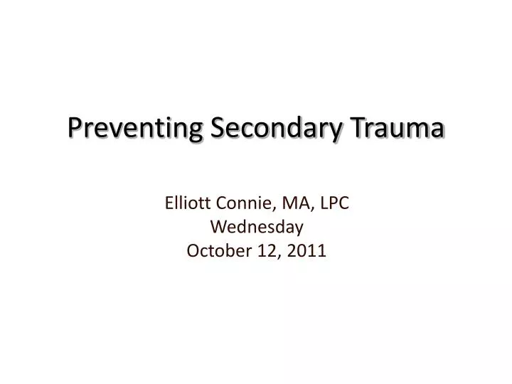 preventing secondary trauma