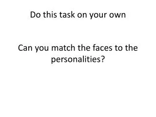 do this task on your own