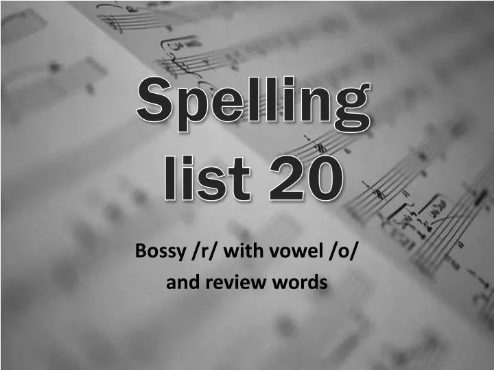 spelling list 20