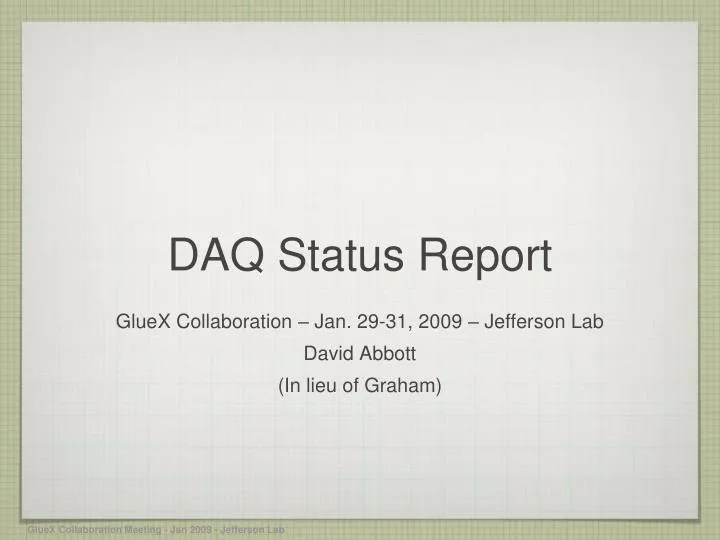 daq status report