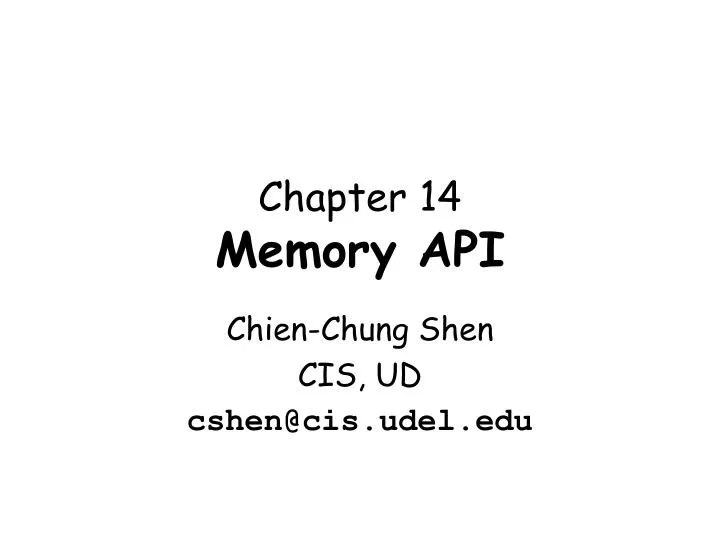 chapter 14 memory api