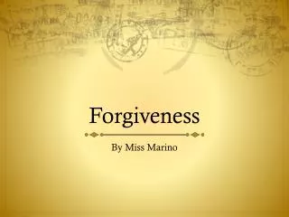 Forgiveness