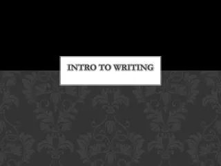 Intro to Writing