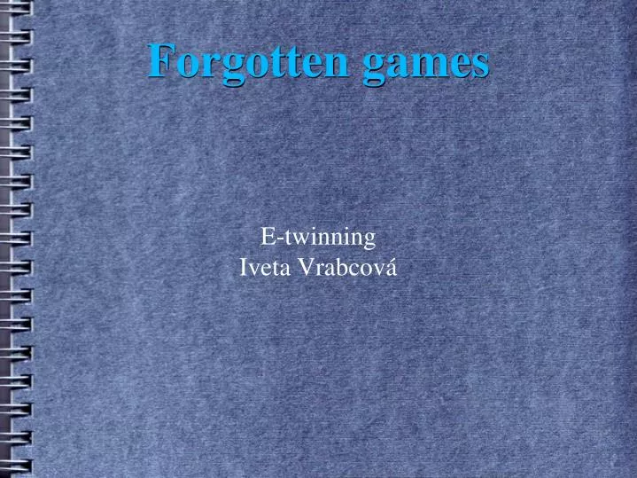 forgotten games