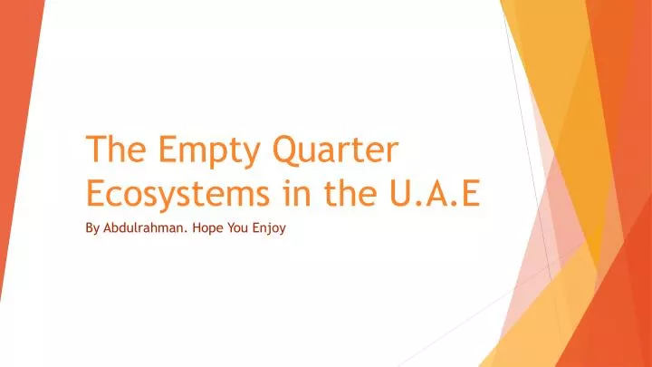 the empty quarter ecosystems in the u a e