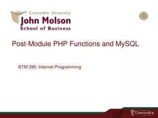 Post-Module PHP Functions and MySQL