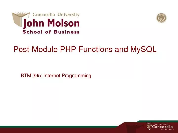 post module php functions and mysql