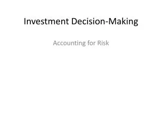 Investment Decision-Making