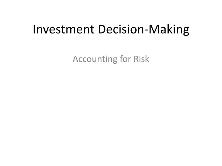 investment decision making