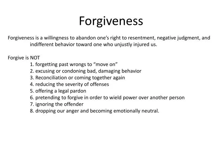 forgiveness