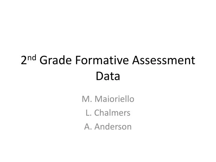 2 nd grade formative assessment data