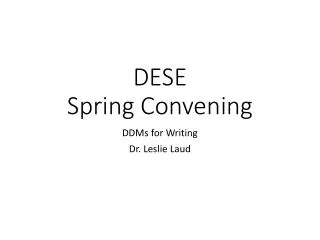 DESE Spring Convening