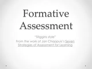 formative assessment