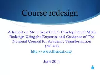 Course redesign