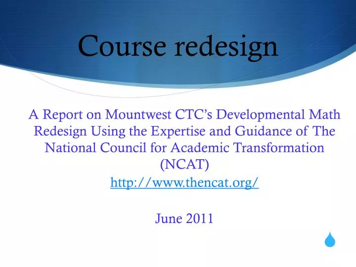 course redesign