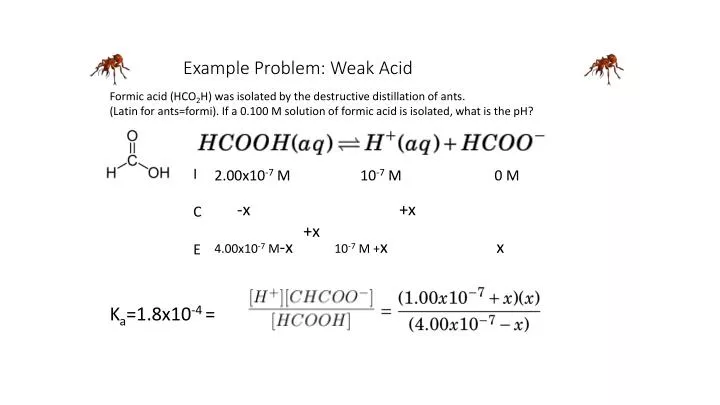 example problem weak acid