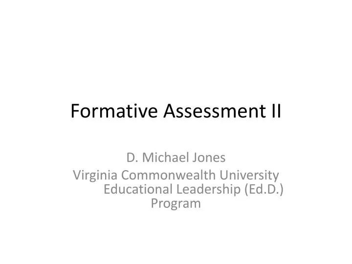 formative assessment ii
