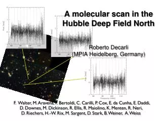 A molecular scan in the Hu bble Deep Field North Roberto Decarli (MPIA Heidelberg, Germany)