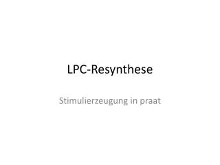 lpc resynthese