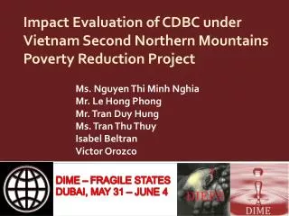 Impact Evaluation of CDBC under Vietnam Second Northern Mountains Poverty Reduction Project