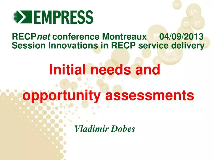recp net conference montreaux 04 09 2013 session innovations in recp service delivery