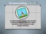 Screencasting in ELAR - slide 1