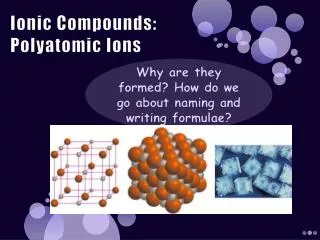 Ionic Compounds: Polyatomic Ions