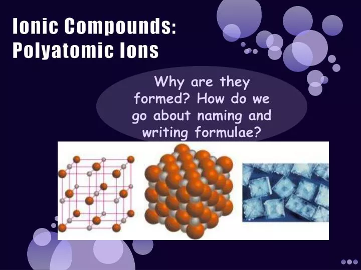 ionic compounds polyatomic ions