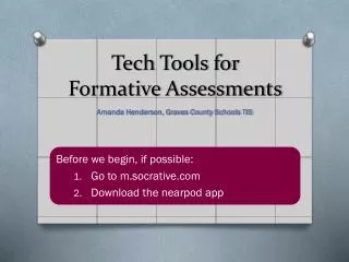 Tech Tools for Formative Assessments