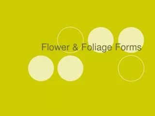 Flower &amp; Foliage Forms
