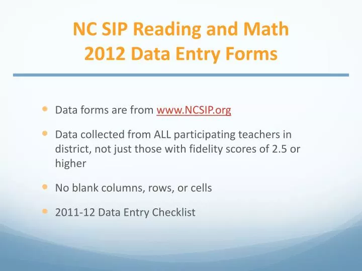 nc sip reading and math 2012 data entry forms