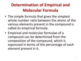 Determination of Empirical and Molecular Formula