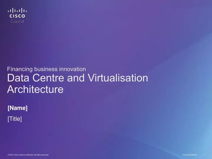 financing business innovation data centre and virtualisation architecture