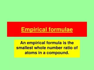 Empirical formulae