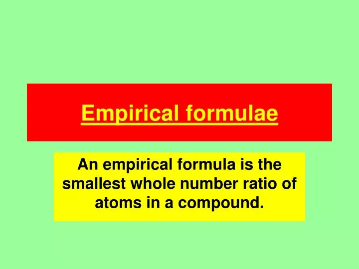 empirical formulae