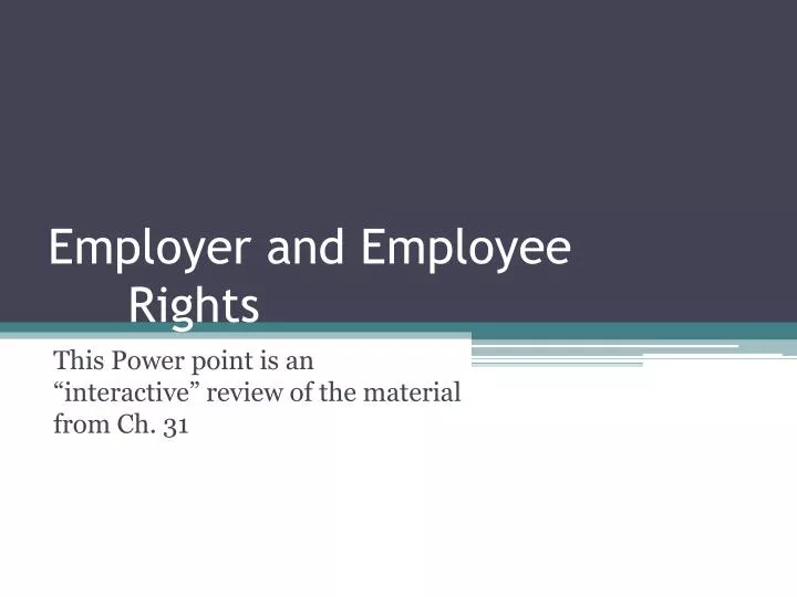 employer and employee rights