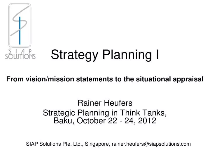 strategy planning i