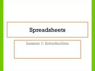 Spreadsheets
