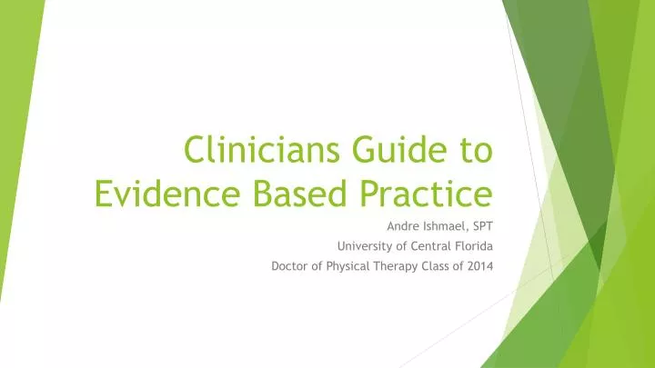 clinicians guide to evidence based practice