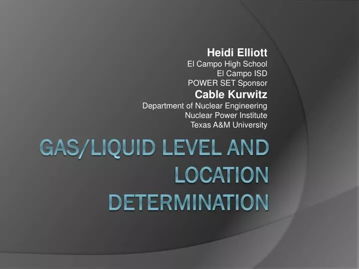 gas liquid level and location determination