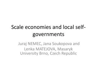 Scale economies and local self-governments