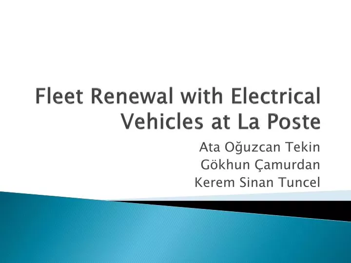 fleet renewal with electrical vehicles at la poste