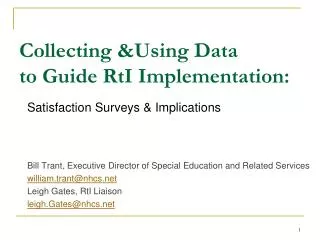 Collecting &amp;Using Data to Guide RtI Implementation: