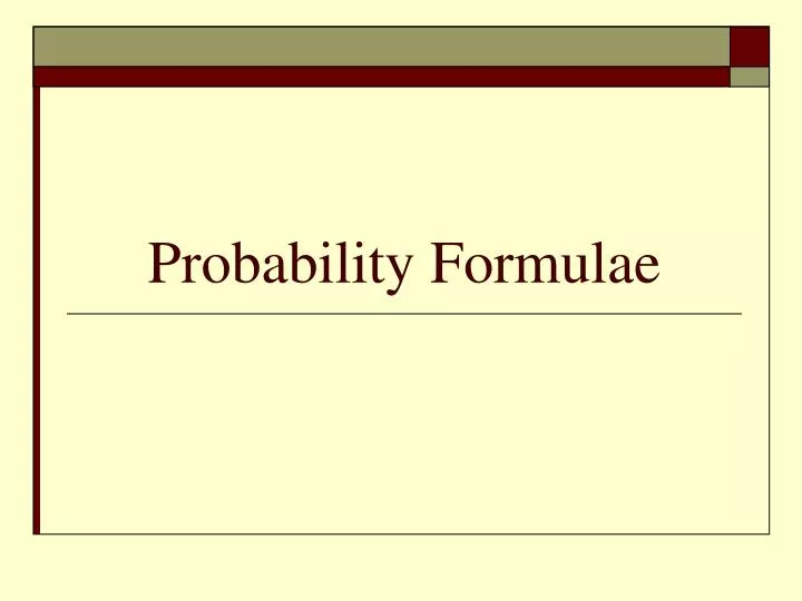 probability formulae