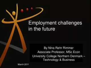 Employment challenges in the future