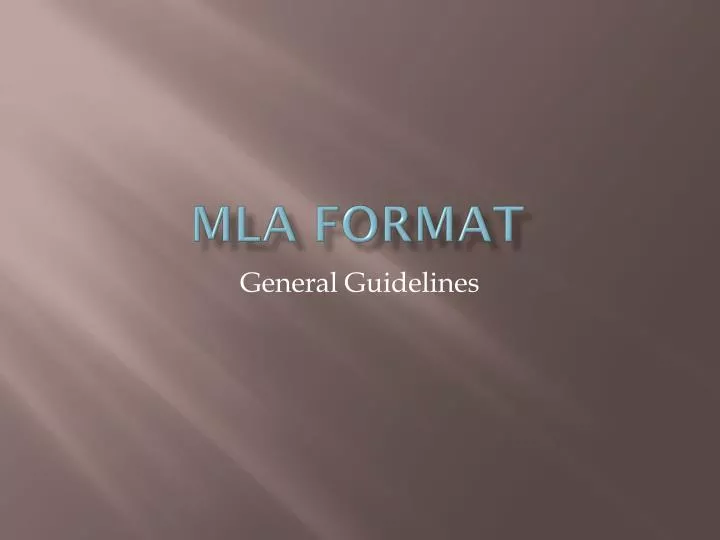 mla format