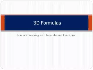 3D Formulas