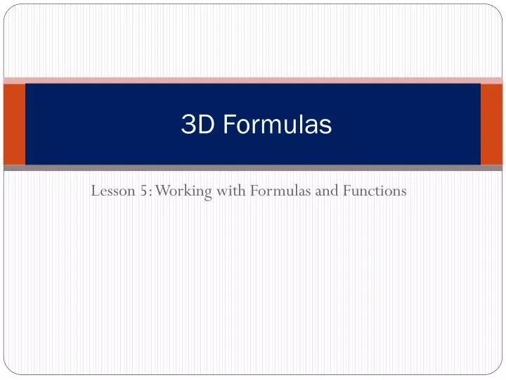 3d formulas