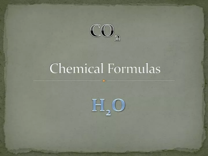 chemical formulas