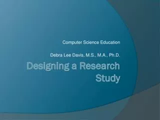 Designing a Research Study
